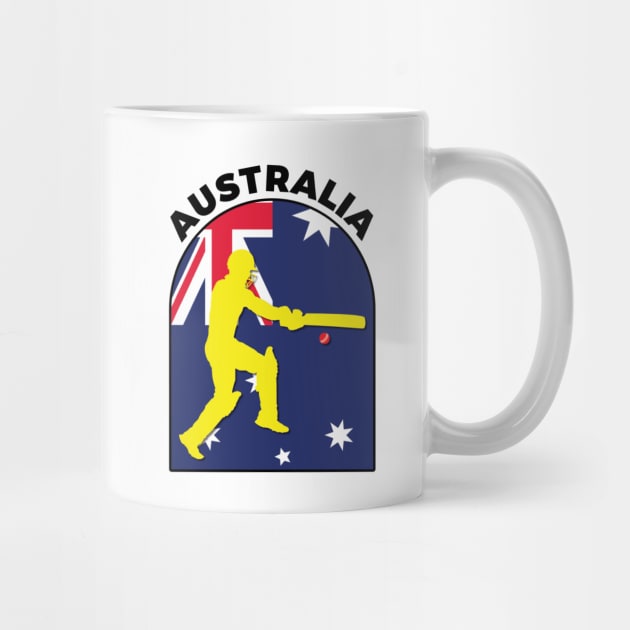 Australia Cricket Batsman Australia Flag by DPattonPD